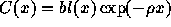 $C(x) = b l(x)
exp(-\rho x)$